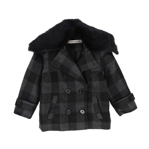 HARPER JAMES PLAID FUR LINED JACKET