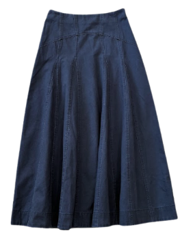 VALENTINA NAVY SEAMED PANEL SKIRT