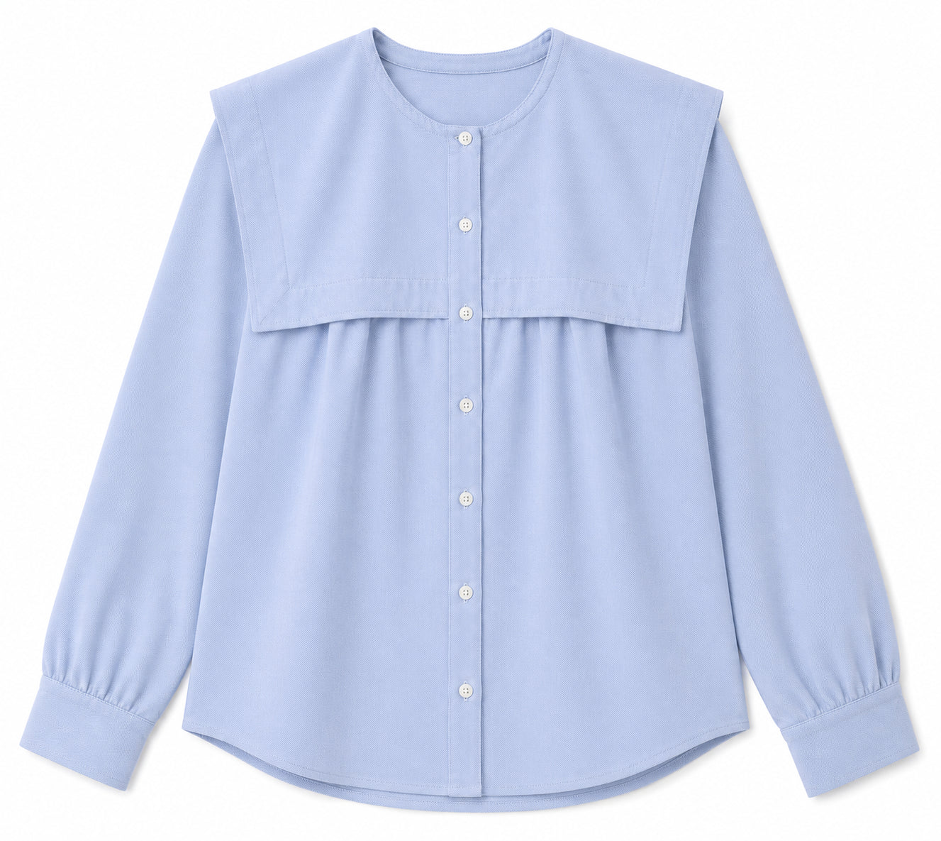 VALENTINA BLUE PIQUE BIB BLOUSE