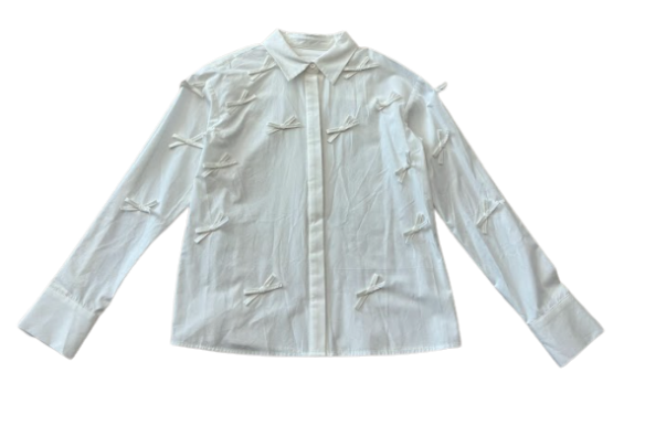 VALENTINA IVORY BOW DETAIL BLOUSE