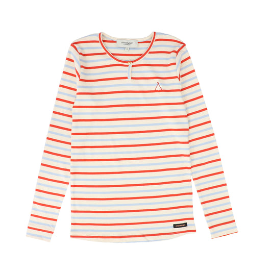 A MONDAY IN COPENHAGEN RED AND BLUE STRIPED TEE