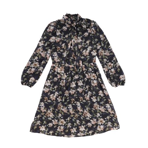 MINIMAL MULTI COLOR FLORAL TIE DRESS