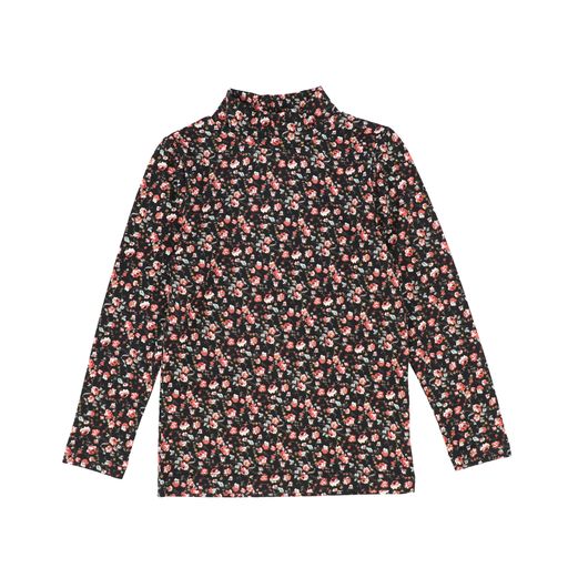 HELLO YELLOW PINK FLORAL TURTLENECK