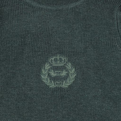 LILOU HUNTER GREEN PUFF SHOULDER TURTLENECK SWEATER