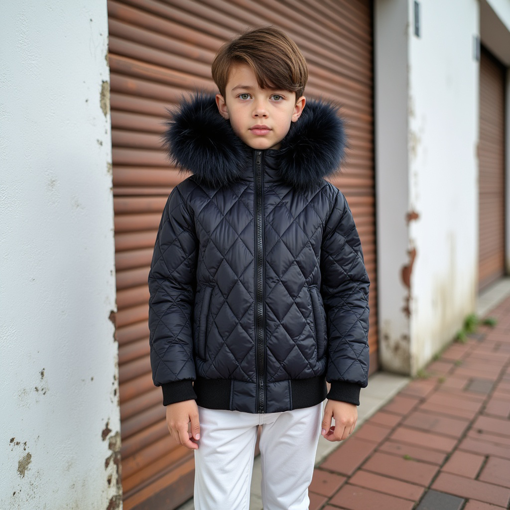 SCOTCH BONNET BLACK QUILTED FUR TRIM COAT