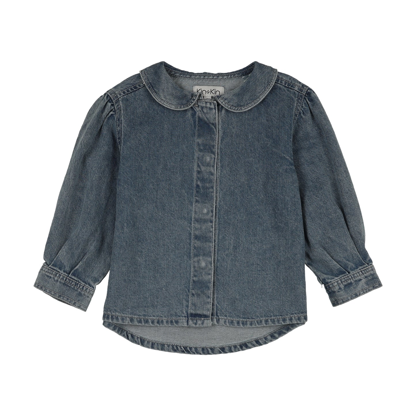 KIN & KIN BLUE DENIM PETER PAN COLLAR BLOUSE