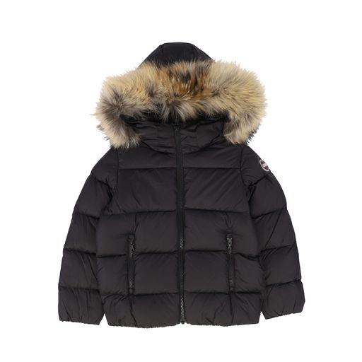 COLMAR BLACK FUR TRIM PUFFER COAT