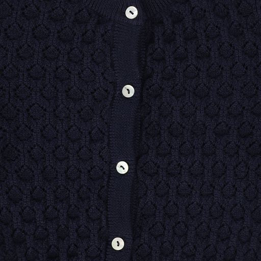 MIPOUNET NAVY DESIGN KNIT CARDIGAN