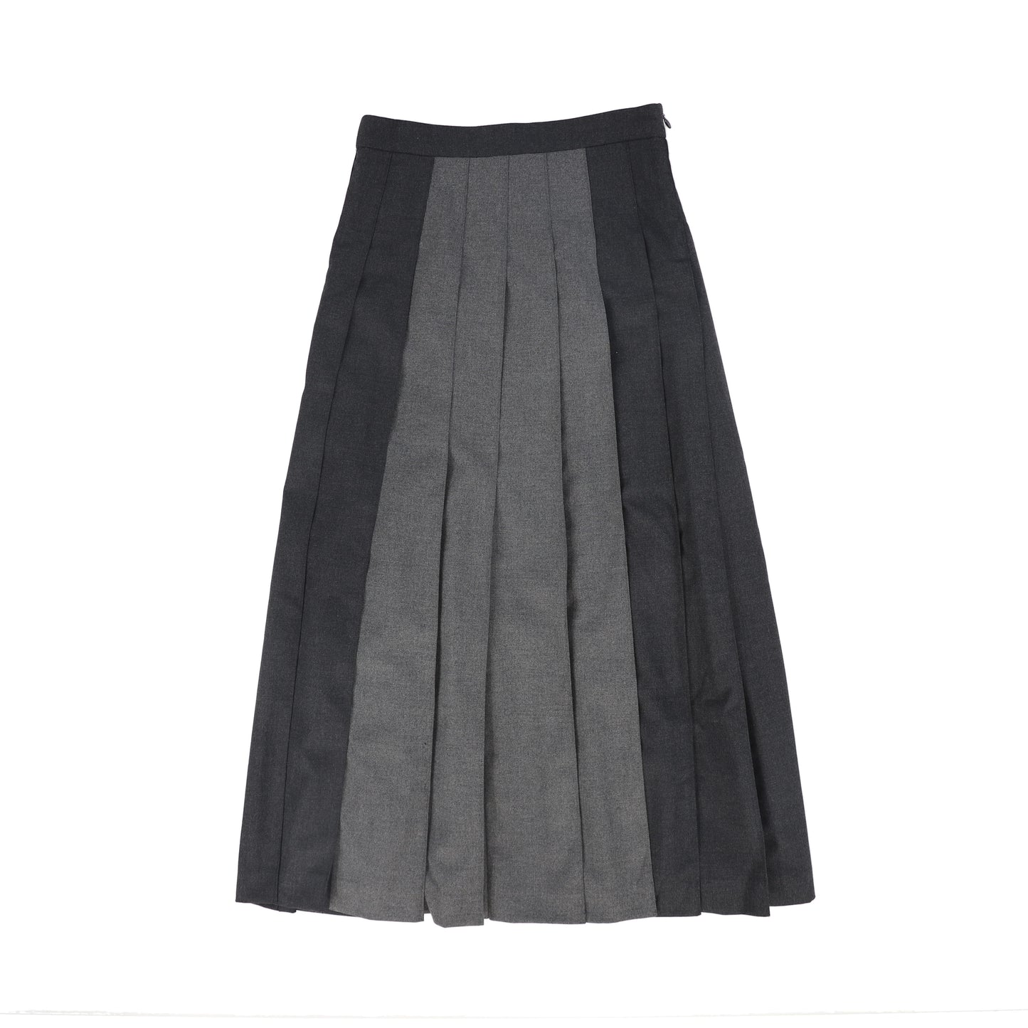 LITTLE PARNI BLACK/GREY TWO TONE PLEATED MAXI SKIRT