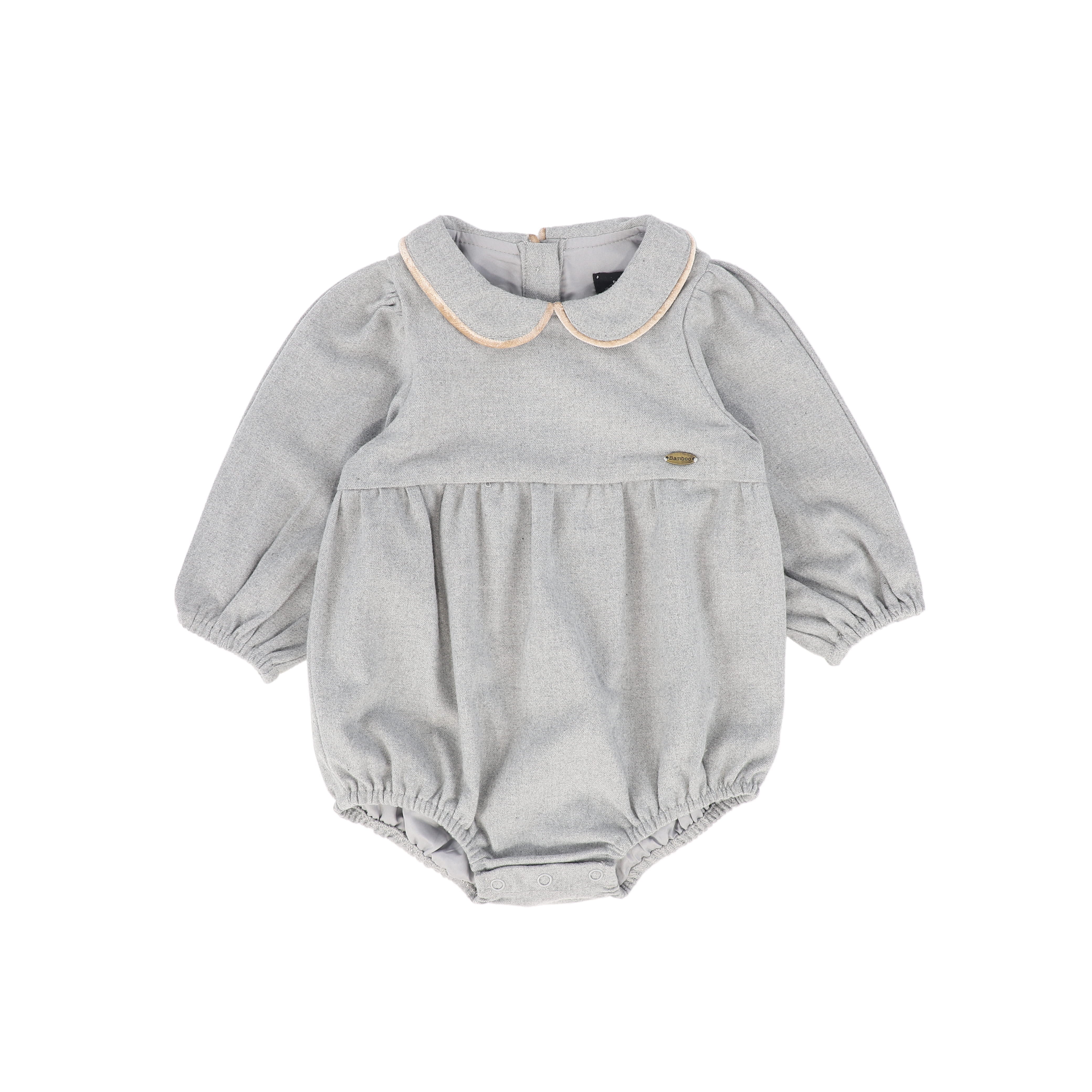 BAMBOO LIGHT GREY WOOL PIPED ROMPER [FINAL SALE] – Luibelle
