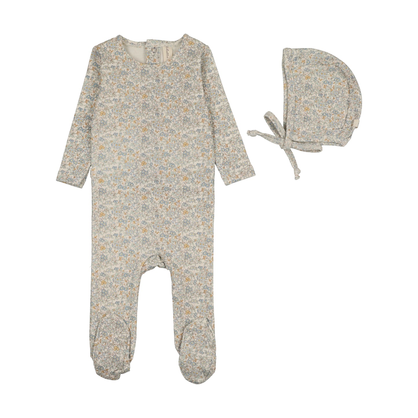 LILETTE CREAM/BLUE LIBERTY FLORAL FOOTIE SET