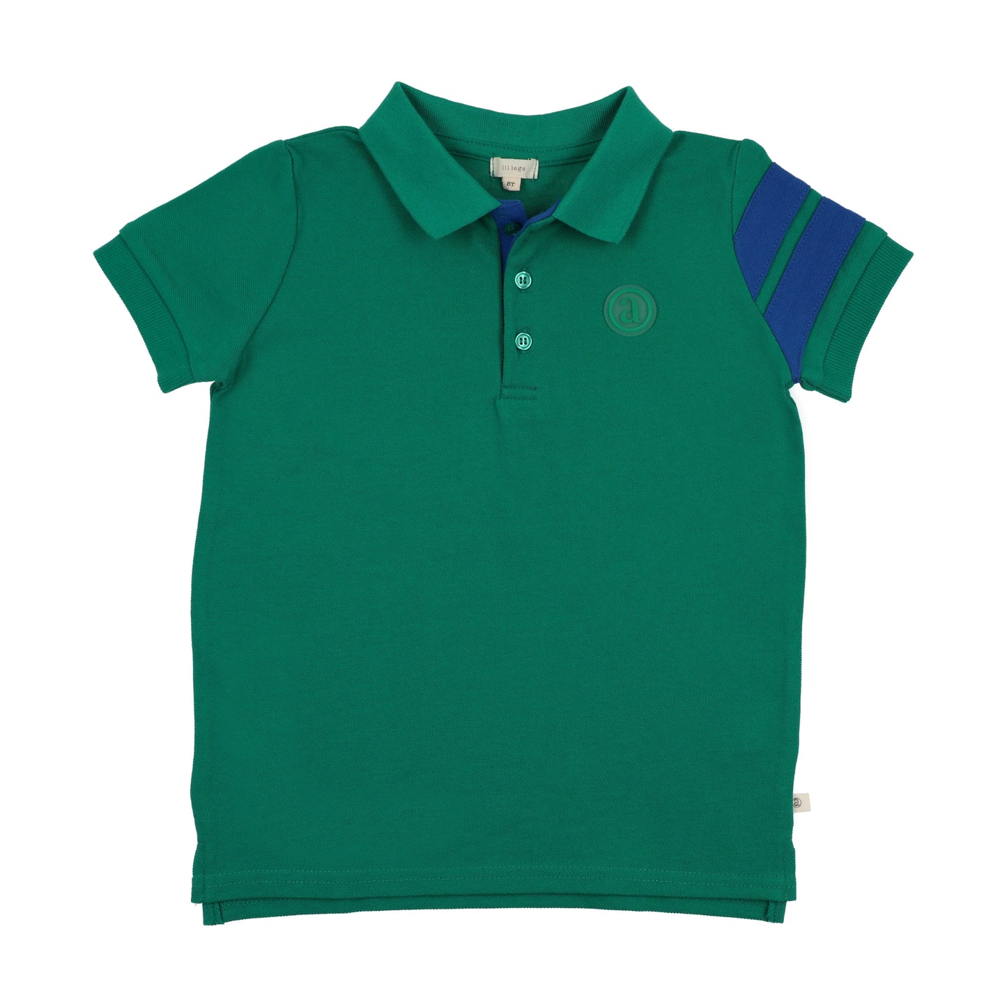 LIL LEGS ELECTRIC GREEN STRIPE DETAIL SS POLO