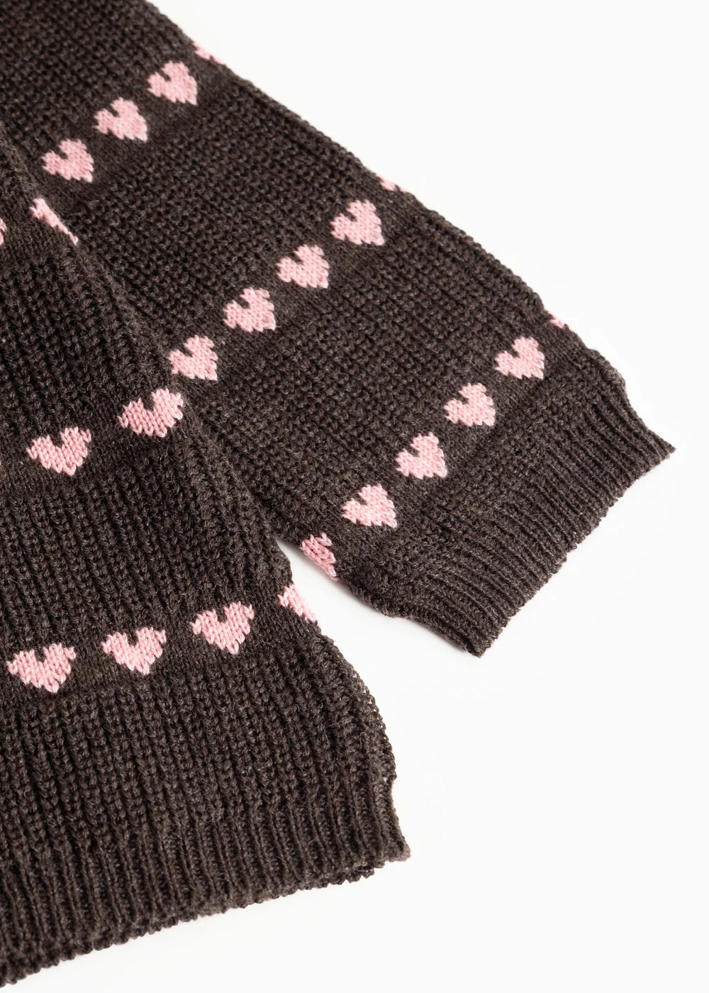 MARMAR COPENHAGEN BROWN HEART STRIPE SWEATER