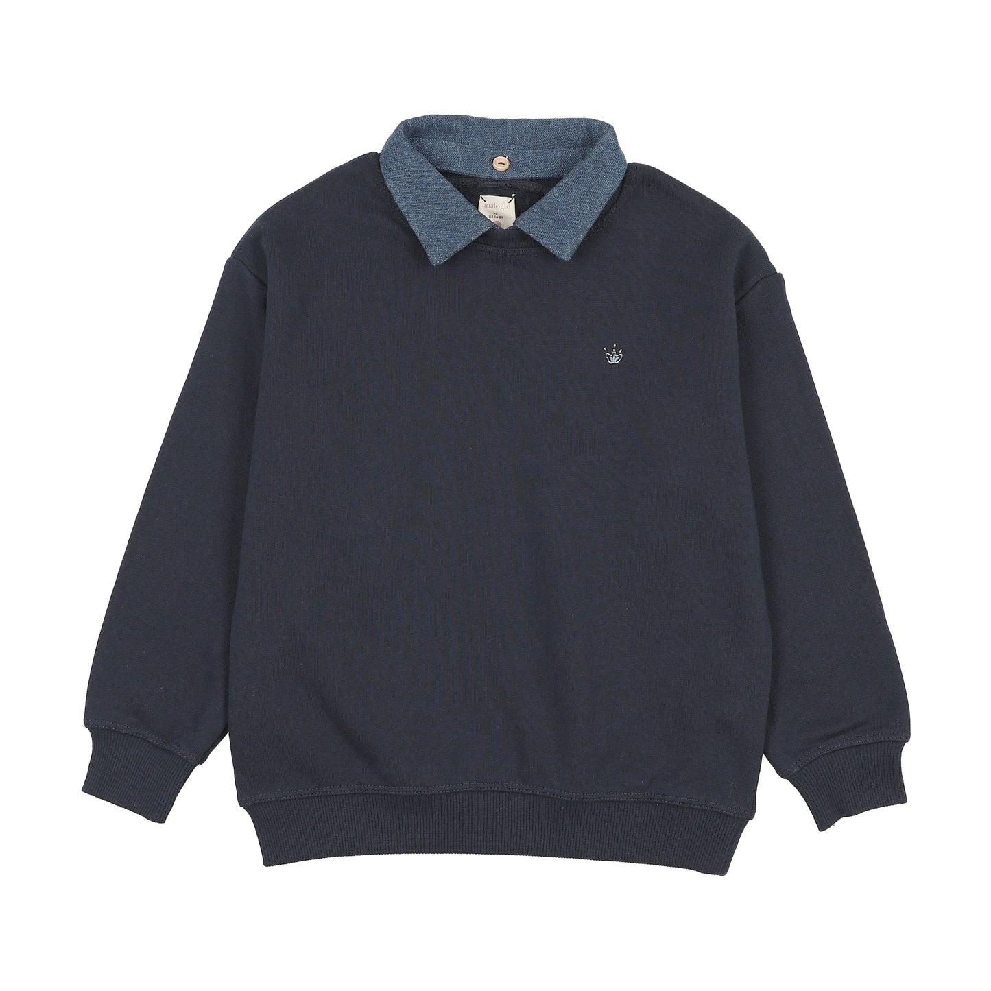 ANALOGIE NAVY/DENIM COLLAR SWEATSHIRT