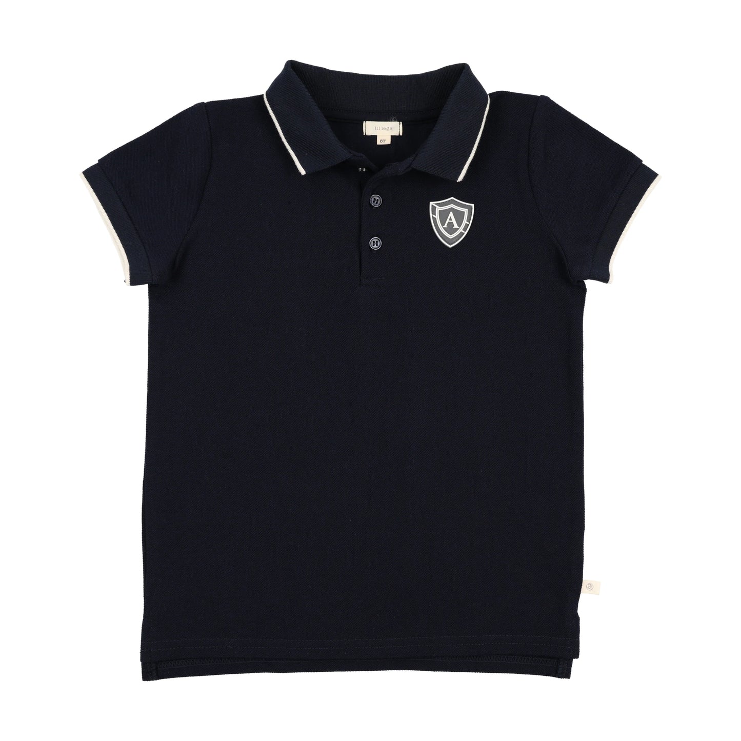 LIL LEGS NAVY LOGO SS POLO