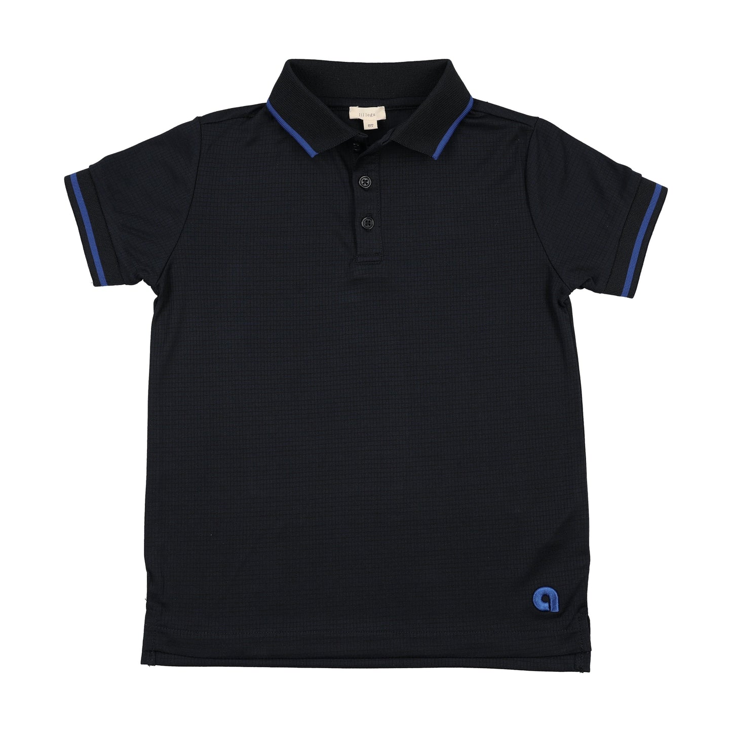 LIL LEGS NAVY TEXTURED SPORTS SS POLO