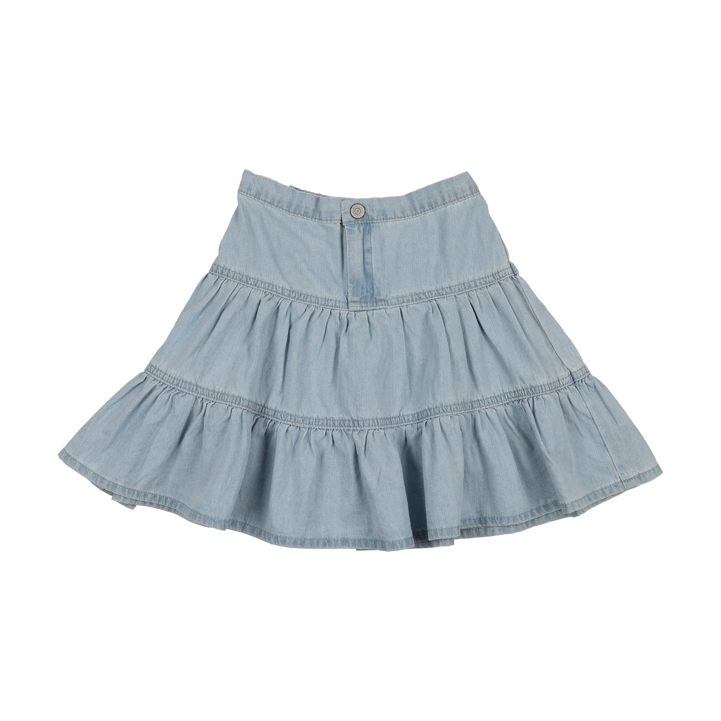 LIL LEGS LIGHT WASH DENIM TIERED SKIRT