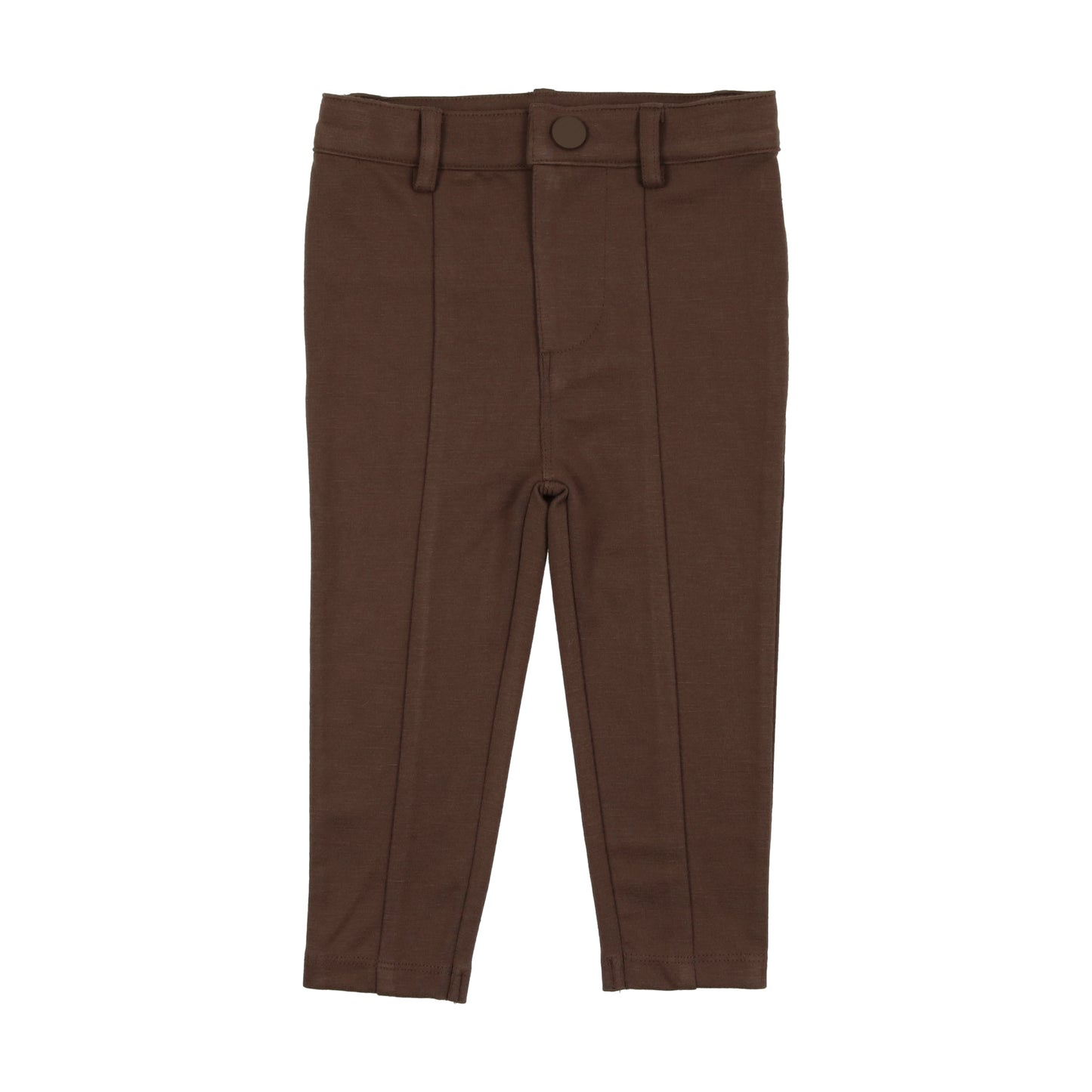 LIL LEGS BROWN KNIT STRETCH PANTS