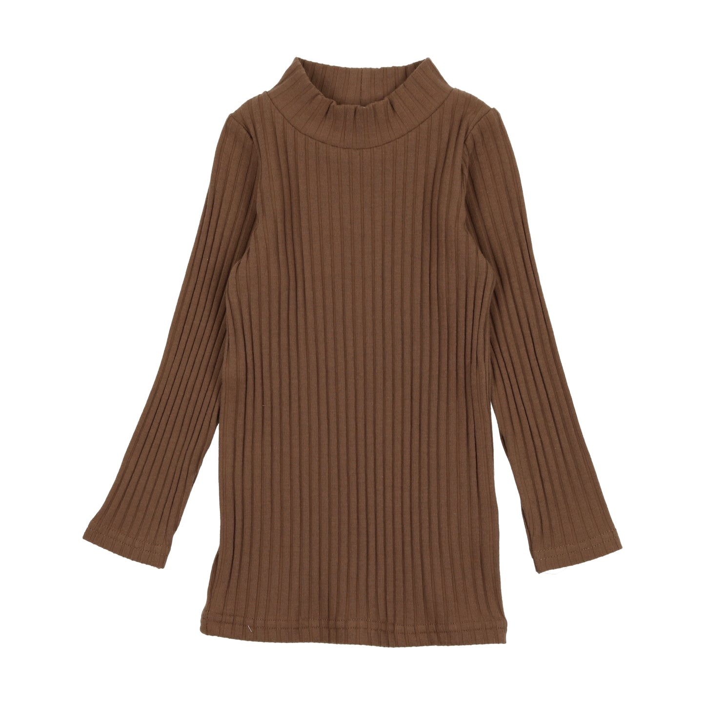 LIL LEGS CAMEL RIBBED MOCKNECK