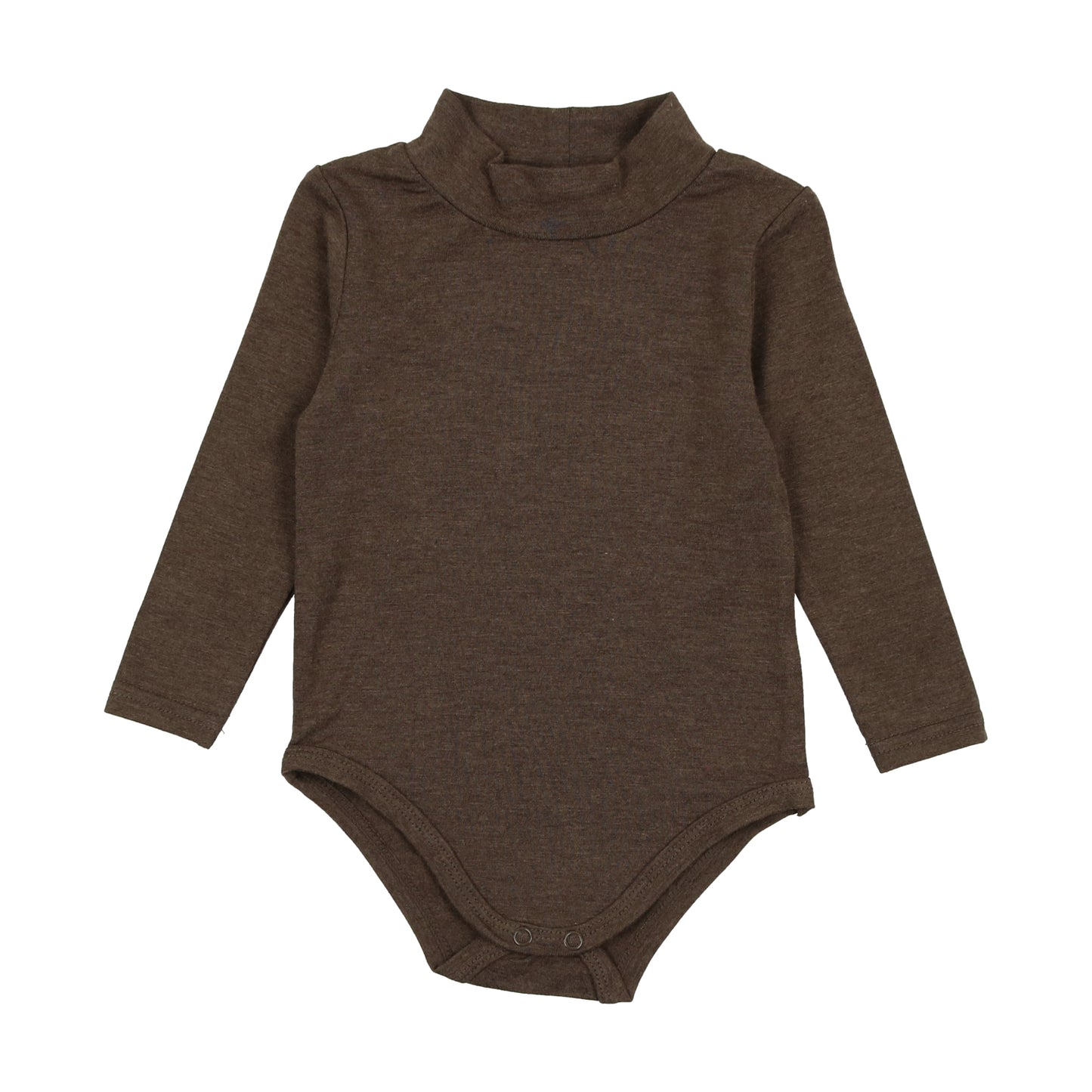 LIL LEGS HEATHER BROWN BAMBOO MOCK NECK ONSIE