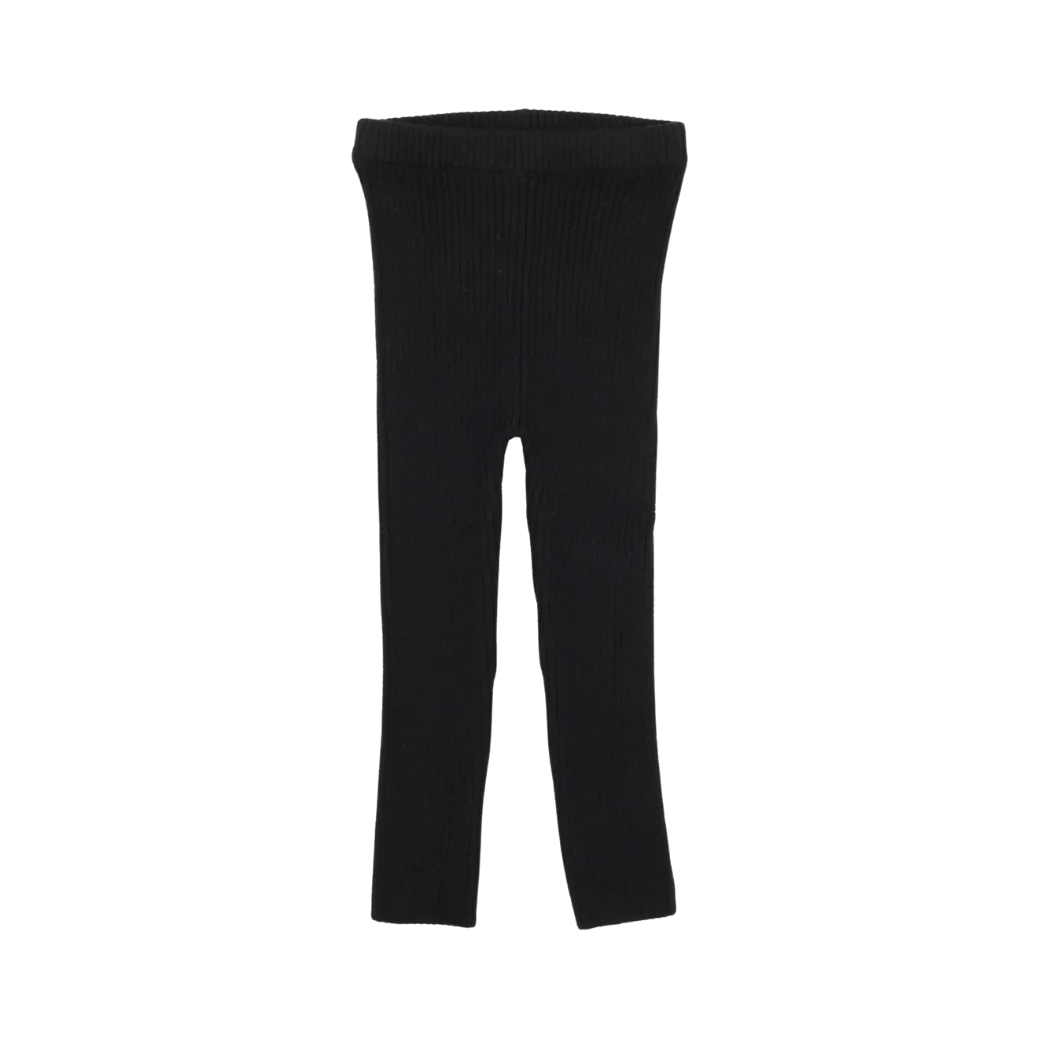 LIL LEGS BLACK KNIT LONG LEGGINGS