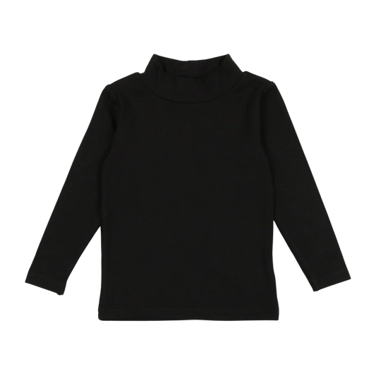LIL LEGS BLACK BAMBOO MOCKNECK