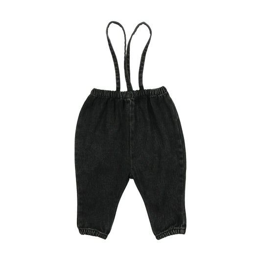 ANALOGIE BLACK WASH BUBBLE SUSPENDER PANTS