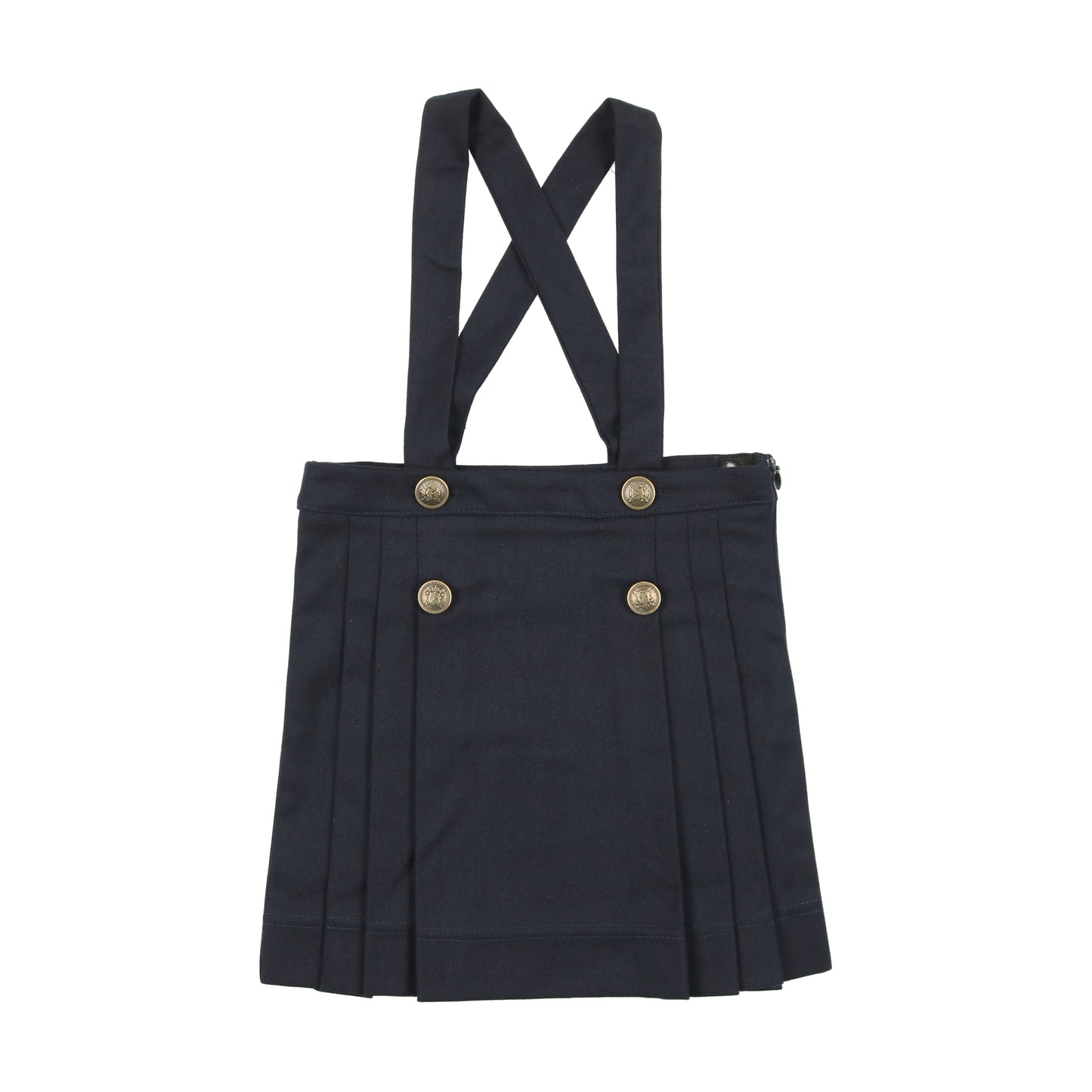 ANALOGIE NAVY PLEATED SUSPENDER SKIRT