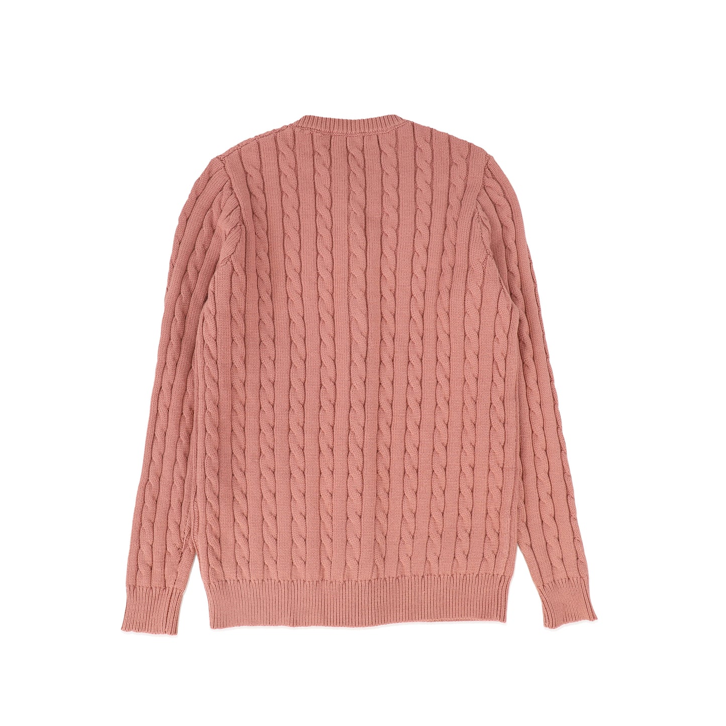 BACE COLLECTION MAUVE CABLE KNIT LOGO CARDIGAN