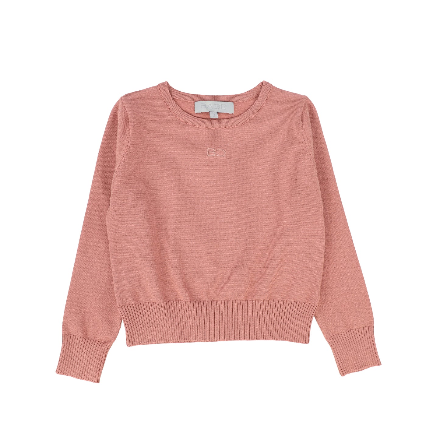 BACE COLLECTION MAUVE LOGO EMBROIDERED CREWNECK SWEATER