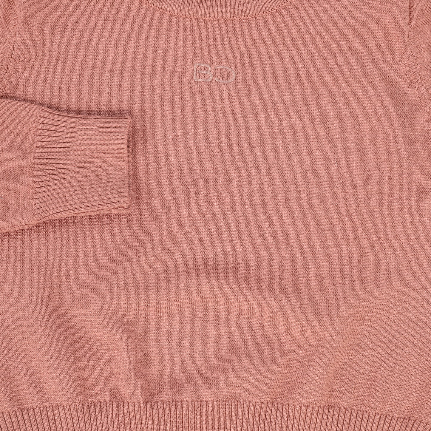 BACE COLLECTION MAUVE LOGO EMBROIDERED CREWNECK SWEATER