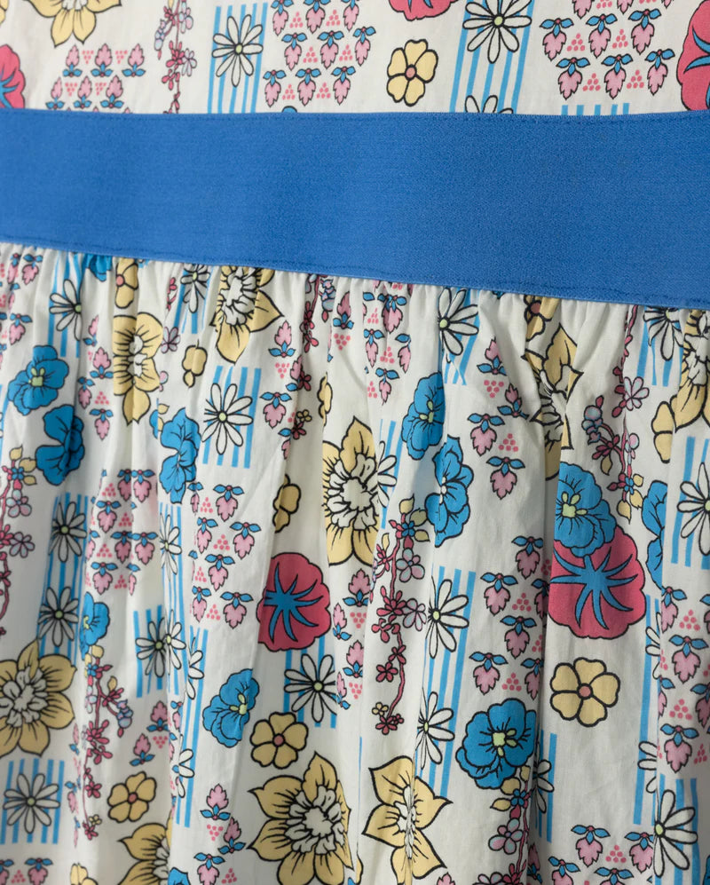 ONE CHILD ROYAL BLUE FLORAL COLLAR DRESS