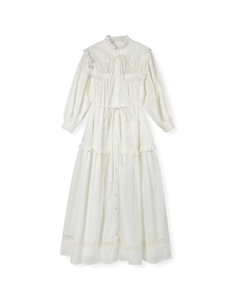 designer linen dress Minimal White Detailed Midi 18 / White Bridesmaid Rehearsal Dinner Dress pageant green gown Light summer weight Colour:Pale Dogwood