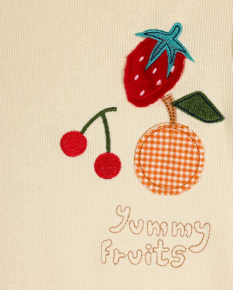 PHIL AND PHOEBE CREAM FRUIT PRINTED T-SHIRT