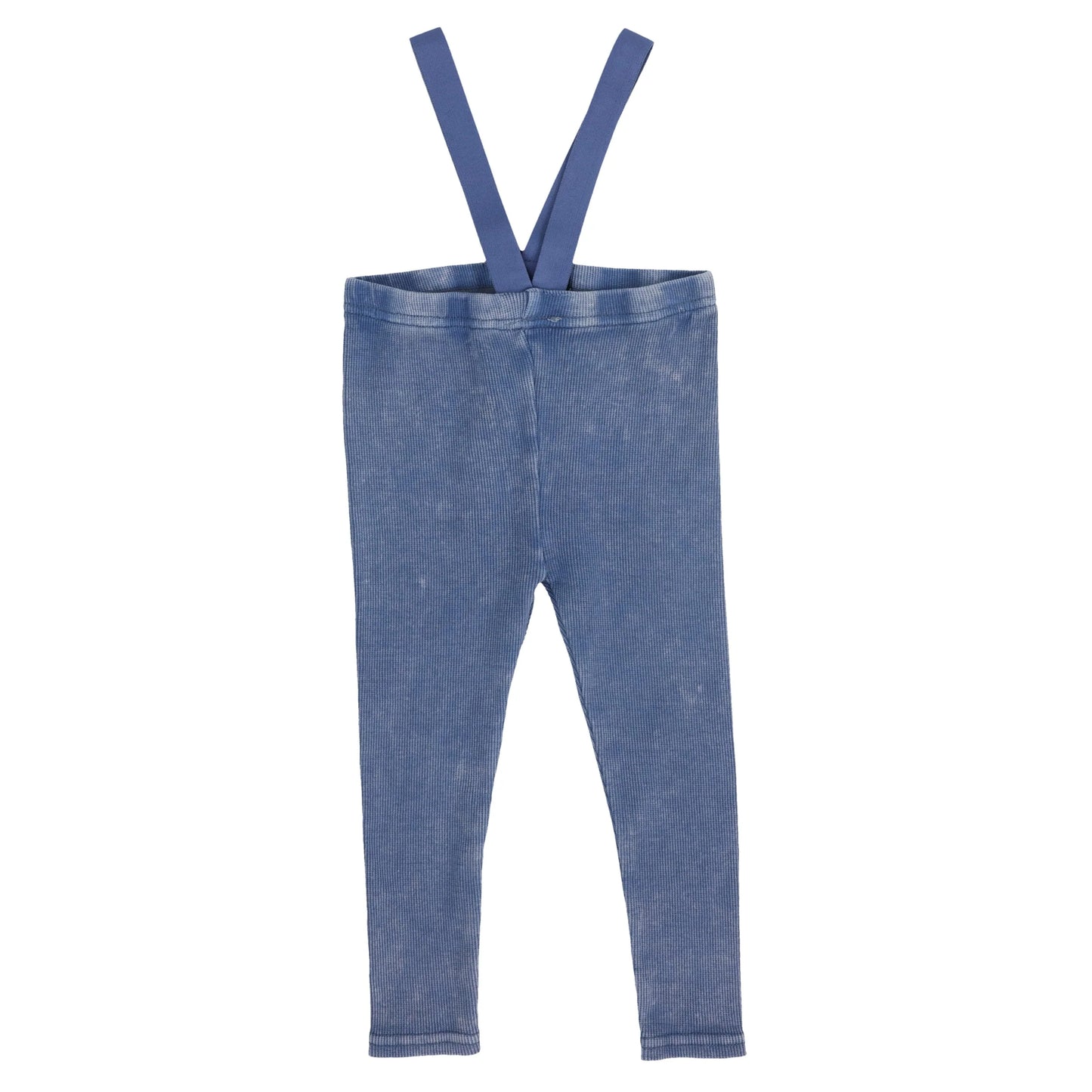 LIL LEGS BLUE WASH SUSPENDER LEGGINGS