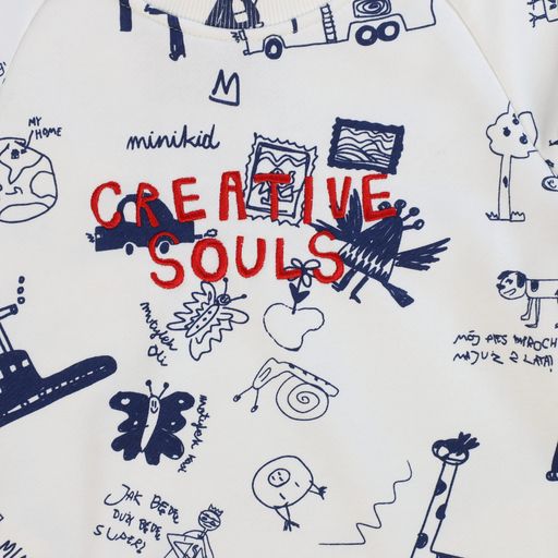 MINIKID CREAM CREATIVE SOULS DRESS
