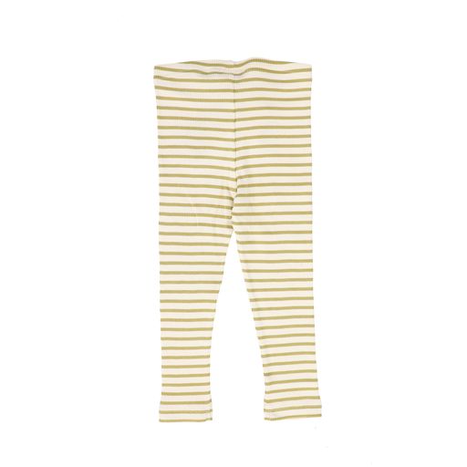 PETIT PIAO GREEN AND OFF WHITE STRIPED LEGGING