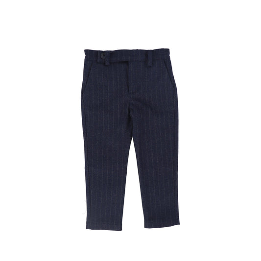 PERNILLE NAVY WOOL PIN STRIPED PANTS