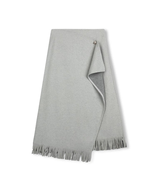 MALLORY AND MERLOT GREY FRINGE WRAP SKIRT