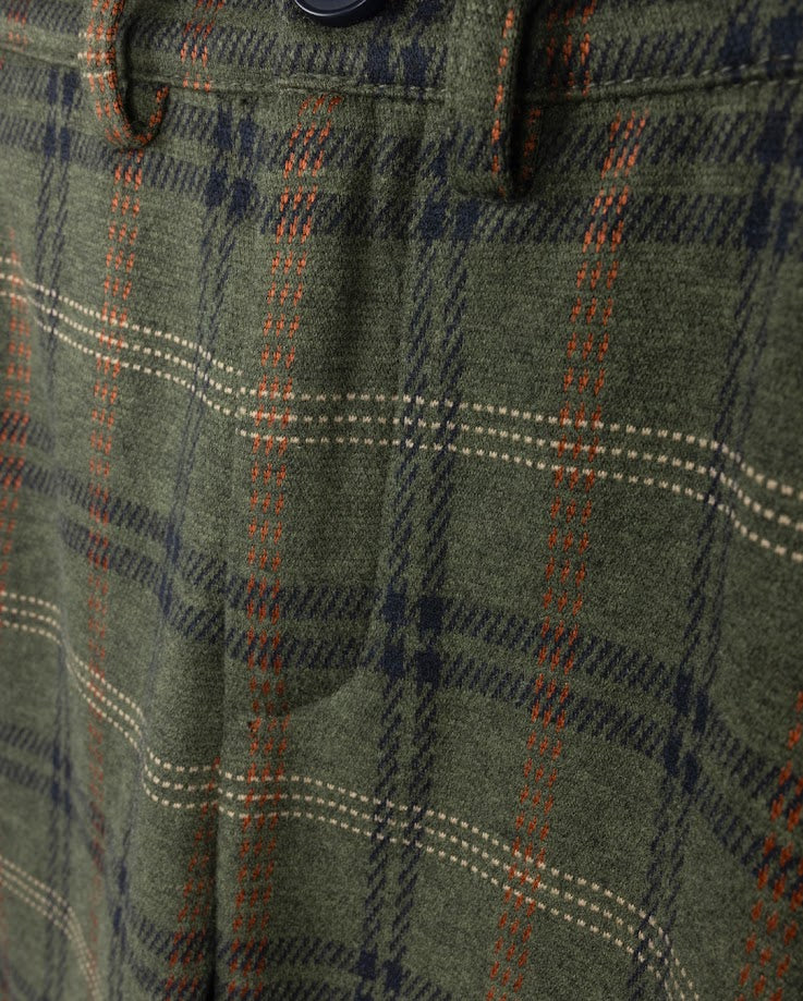 HARPER JAMES OLIVE/NAVY WOOL PLAID PANTS