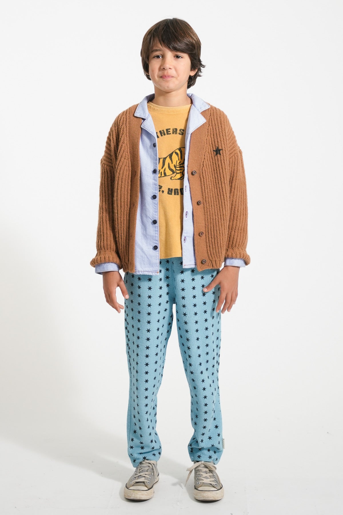 PIUPIUCHICK BROWN CHUNKY KNIT CARDIGAN