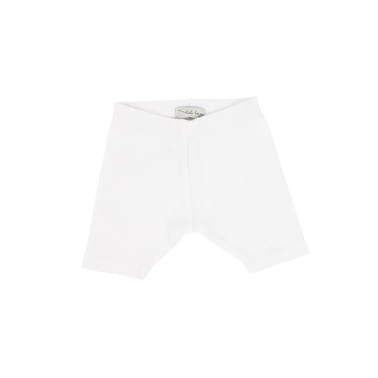 LIL LEGS PURE WHITE RIBBED SHORTS [FINAL SALE]