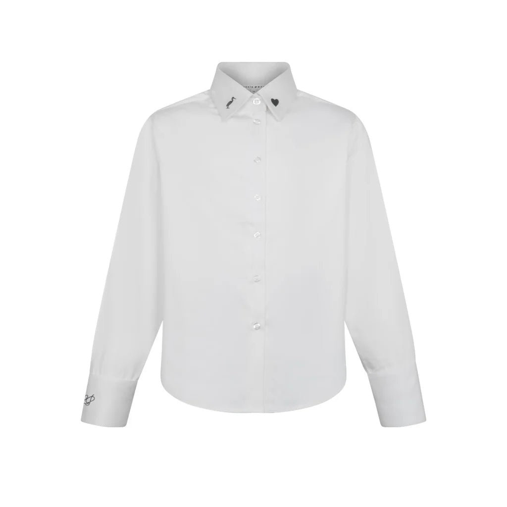 LITTLE PARNI WHITE / GREY BLOUSE