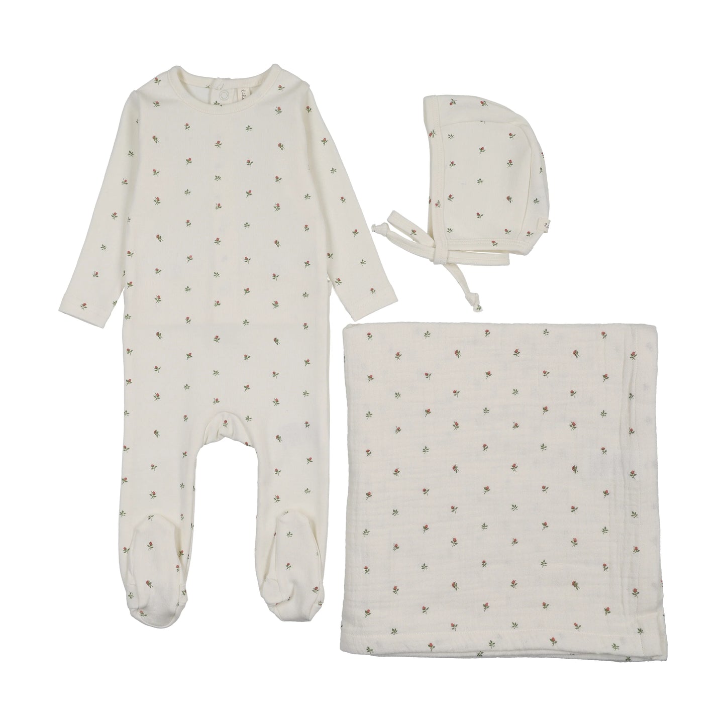 LILETTE CREAM/PINK BITSY FLORAL LAYETTE SET