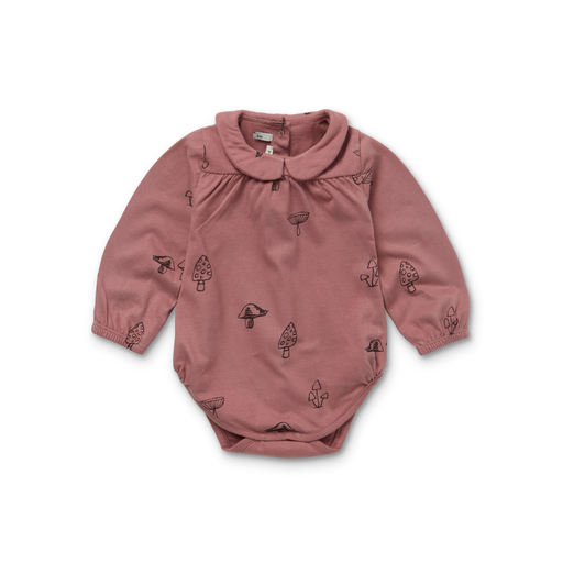 SPROET & SPROUT PINK MUSHROOM PRINT ROMPER