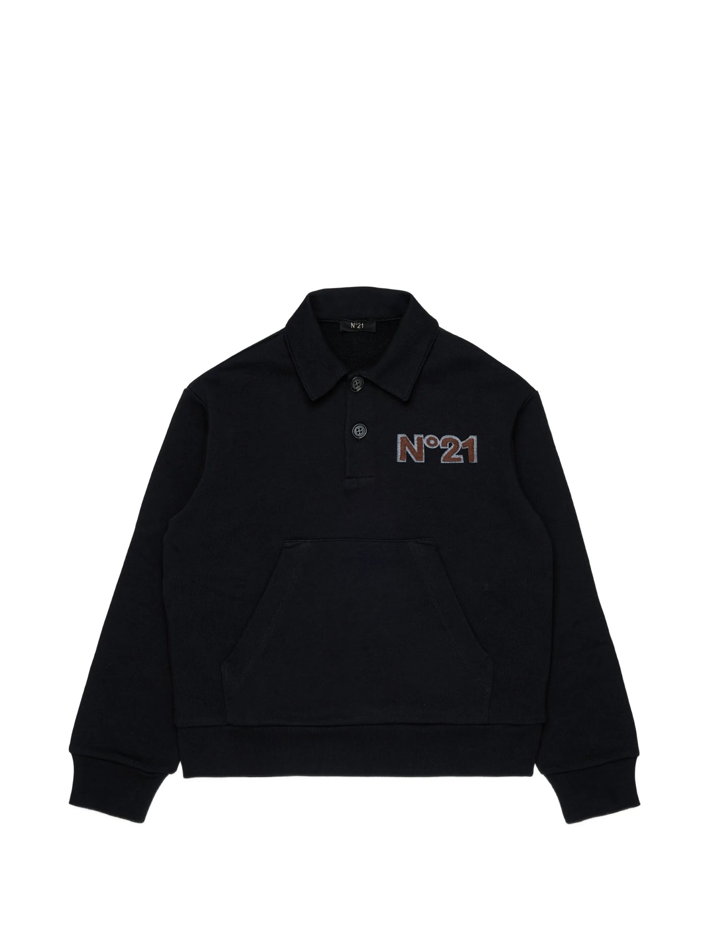 N21 BLACK/BROWN LOGO POCKET POLO