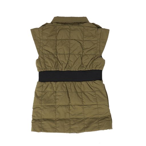 KARL LAGERFELD KHAKI QUILTED ZIPPER DRESS