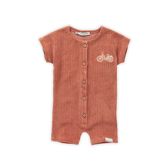 SPROET & SPROUT SALMON BICYCLE BUTTON ROMPER [FINAL SALE]