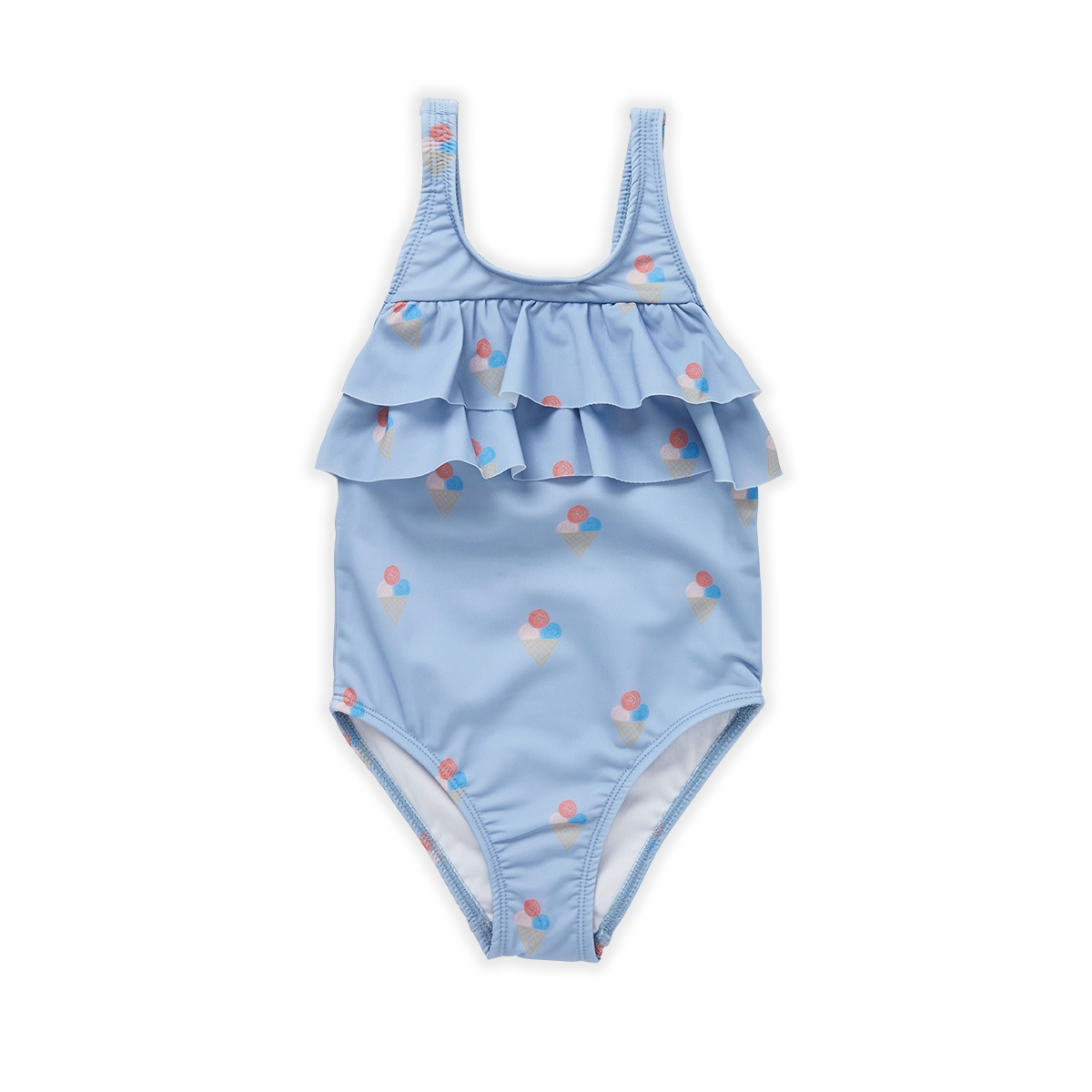 SPROET & SPROUT LIGHT BLUE ICE CREAM PRINT RUFFLE SWIMSUIT [FINAL SALE]