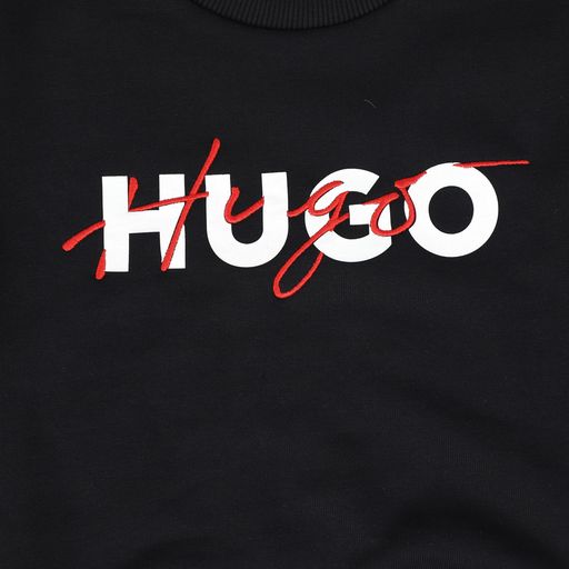 HUGO BLACK WHITE RED LOGO SWEATSHIRT